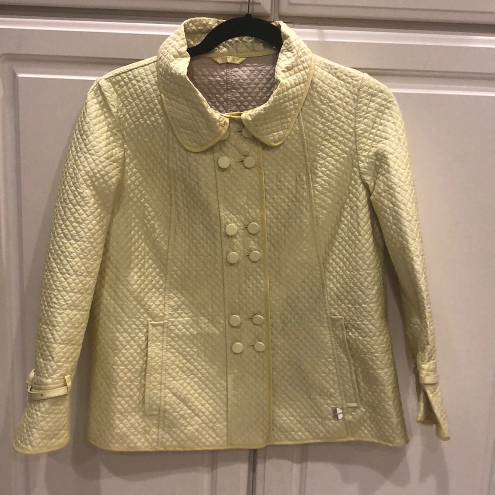 Violanti Vintage Lime Quilted Jacket w/ Double Front Buttons & Side Pockets